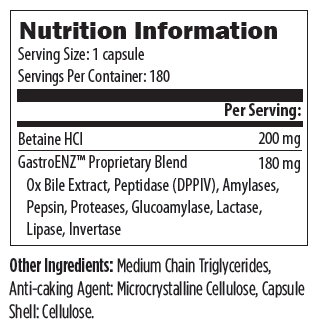 DIG180 11-2019 Nutrition Information