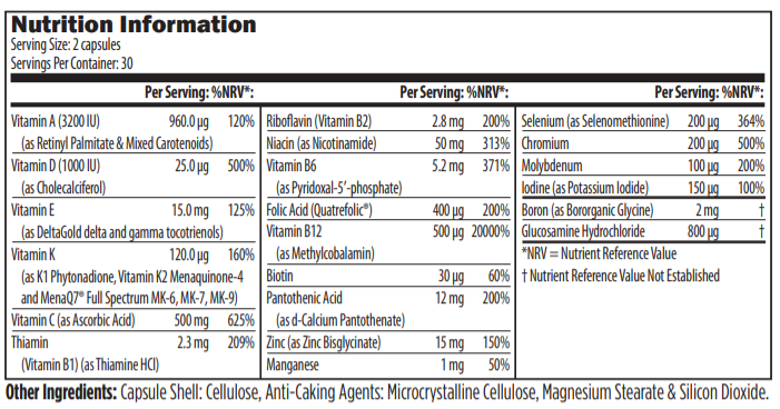 TDM060 10-2020 Nutrition Information