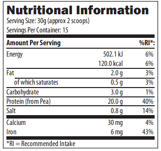 peavan nutrition information 09-2021